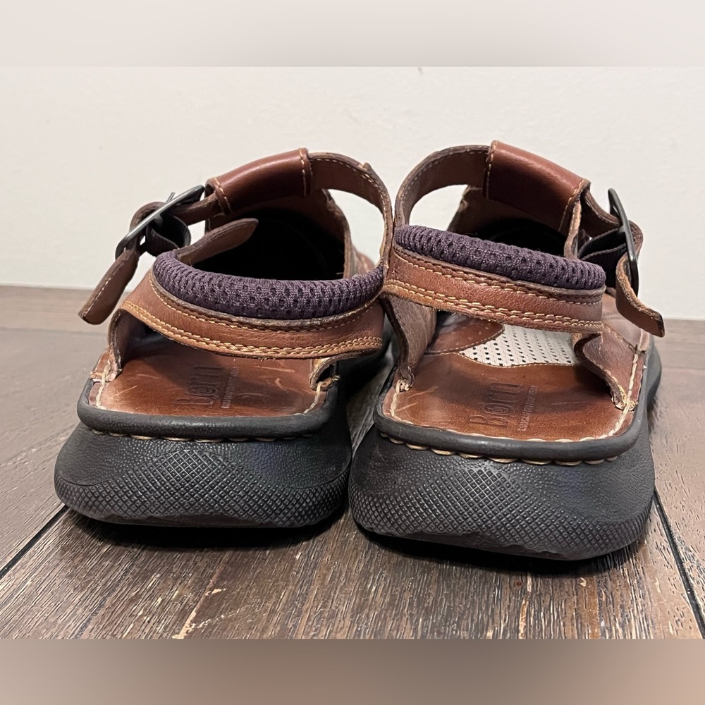 Born Brown Leather Fisherman Sandals Mens Size 12 - Picture 8 of 11